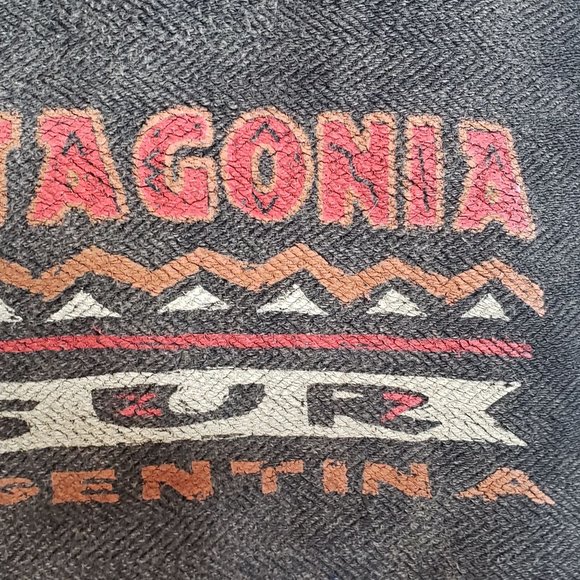 Upcycled Black Denim Jacket Adult Size Large Argentina Panel On Back - Picture 9 of 9